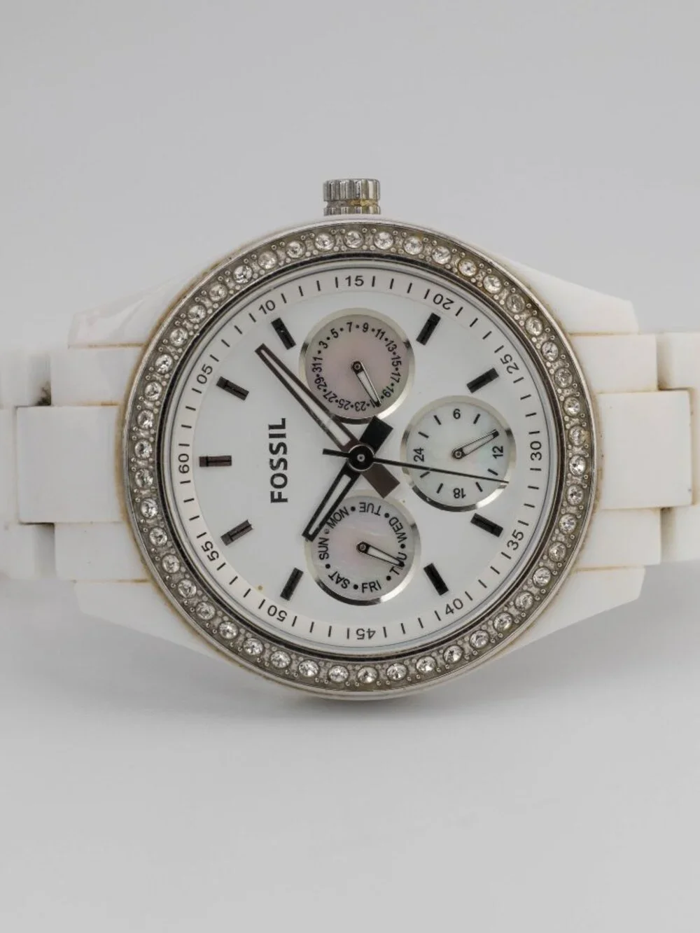 Fossil ES1967 Stella White Multifunction Quartz Analog Women's Watch New Battery